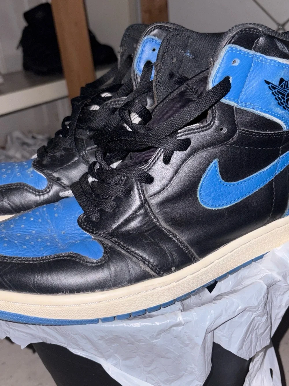 Jordan Men’s High-Top Sneakers in Black and Blue
